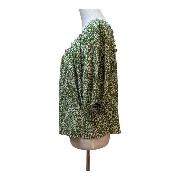 Abercrombie and Fitch Green‎ and White Print  Loose Fit Crop Top Size L - Picture 3 of 9